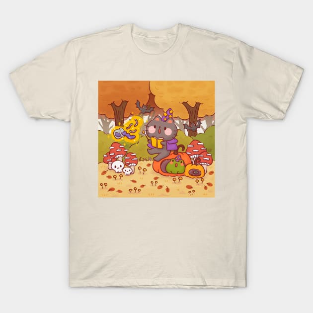 Cute Magician Cat T-Shirt by Nas.ArtSpace